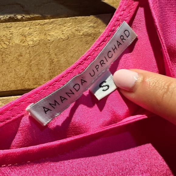 Amanda Uprichard Pink Sleeveless Ruffle Hem Top Sz S - Picture 3 of 4